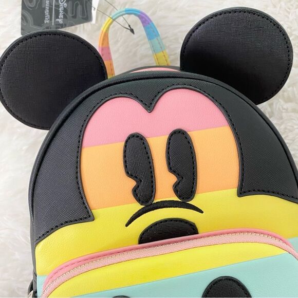 Loungefly Disney Mickey Mouse Pastel Rainbow Mini Backpack 🌈 - Picture 3 of 9